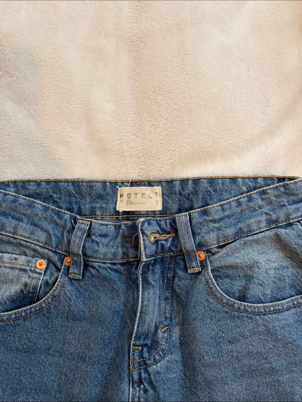 Motel Rocks Wide-Leg Denim Jeans in Blue Wash - Picture 2 of 3